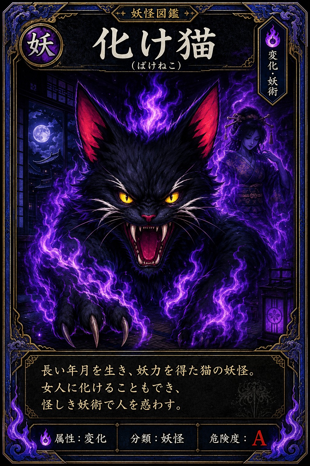 化け猫（ばけねこ）の妖怪カード